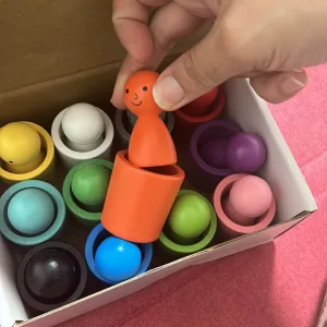 Received Peg Dolls in Cups Montessori Color Sorting Toy from customer Z****e.