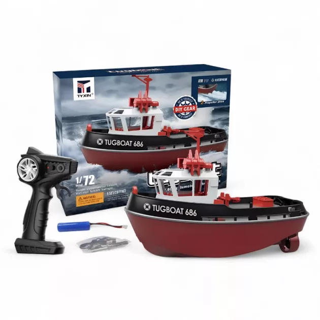 remote control boat, rc boat, remote control tugboat, electric boat toy